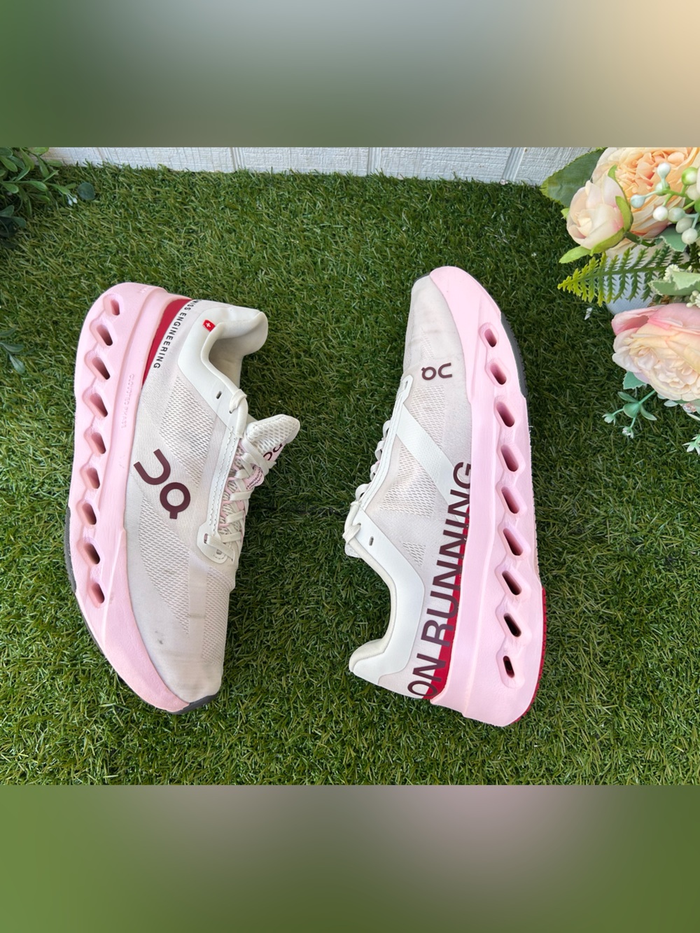 ON Cloudsurfer Next Peony | Ivory WOMEN size 7.5 gently used - Picture 6 of 16